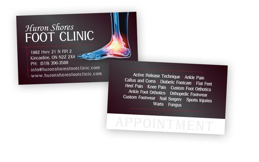 Huron Shores Foot Clinic Business Cards